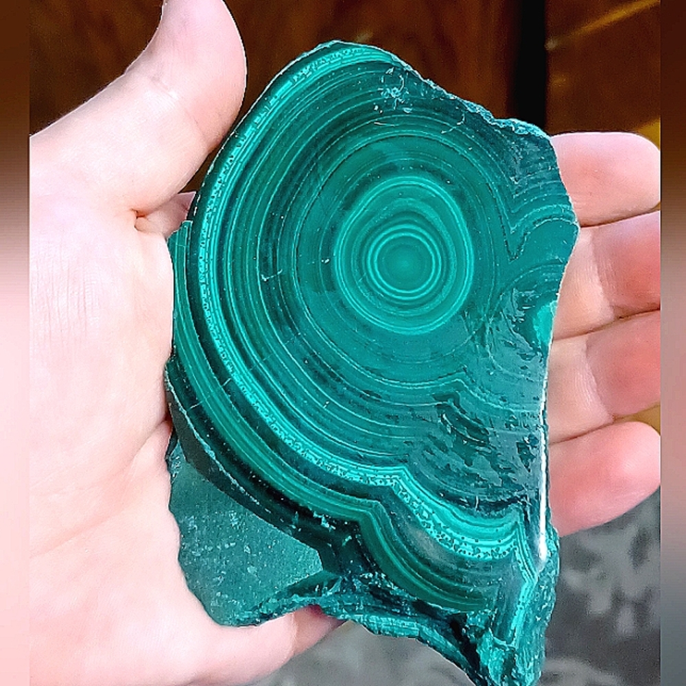 Rare Huge Authentic Malachite Polished Crystal 10.4oz Powerful Malachite Crystal